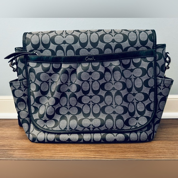 Coach Messenger Laptop Bag in Black & Grey C pattern - Picture 2 of 4